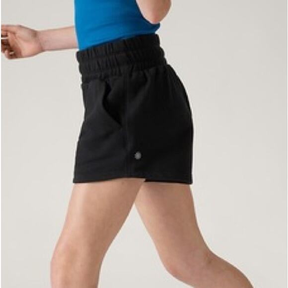 Athleta Girl All Day 2” Pull On Elastic Shorts Black Size Medium 8/10 - Picture 1 of 7